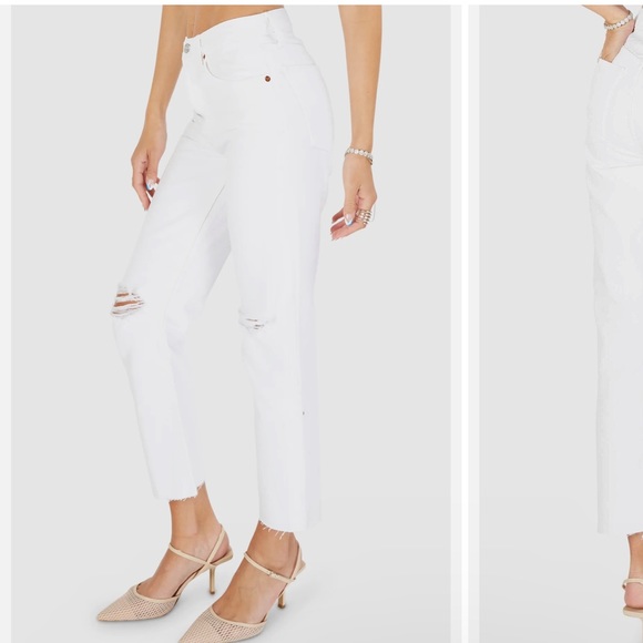 Re/Done 70s Stove Pipe Jeans Destroyed in White, Size 31 NWT $285 - Picture 3 of 10